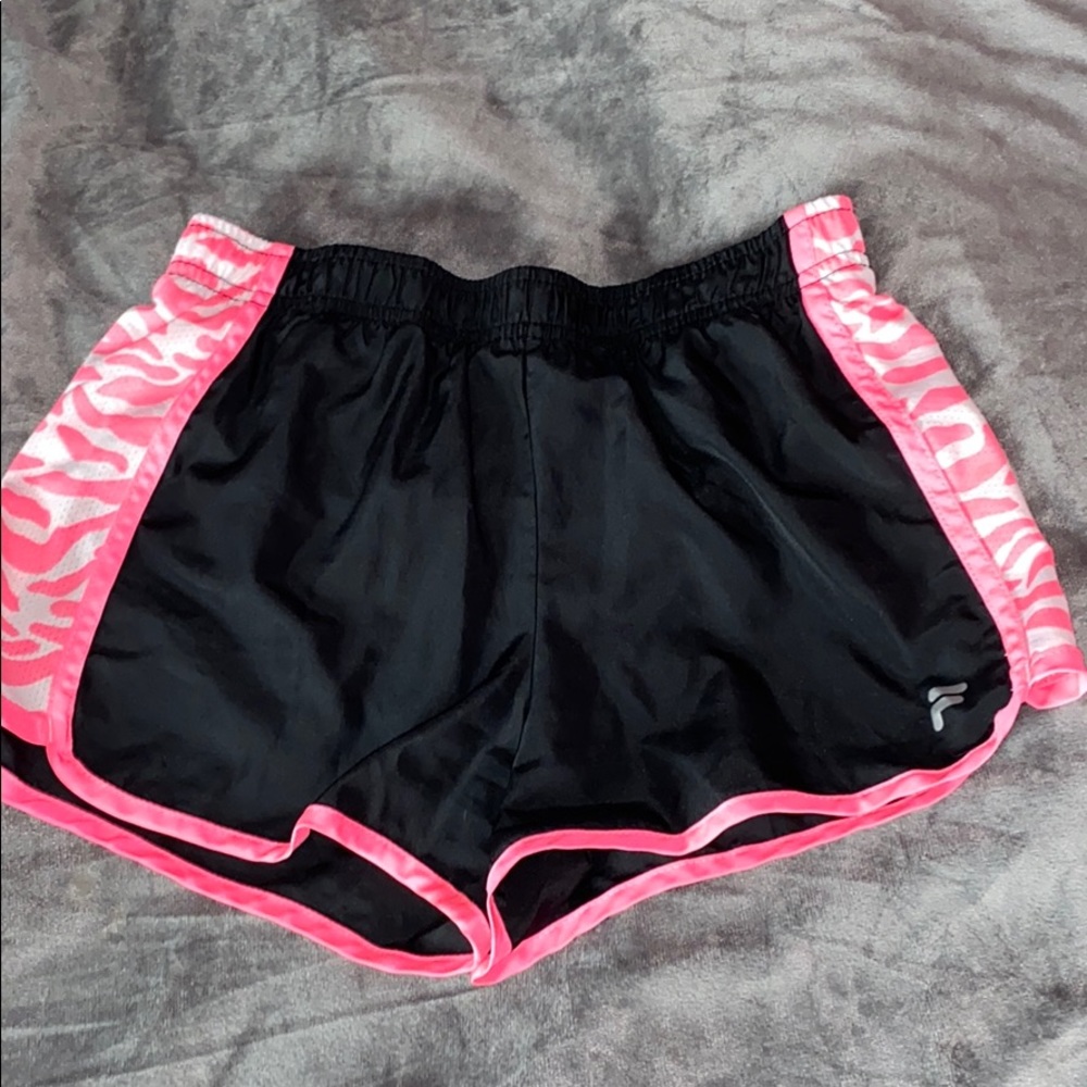 Black and pink athletic shorts